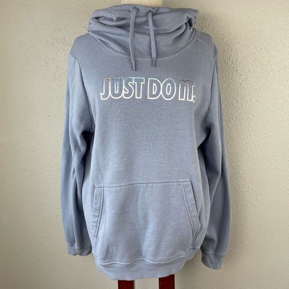 Nike Just Do It Cowl Neck Hoodie Size L EUC - Picture 1 of 6